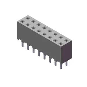 DIP droit à double rangée H = 3.55mm H = 3.40mm H = 4.30mm H = 5.00mm H = 7.10mm H = 8.50mm Connecteur femelle