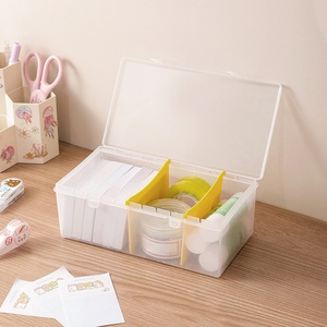 Grande boîte de rangement transparente en PP pour la maison, idéale pour les fournitures de bureau et l'organisation de la chambre/salle de bain - Product Image 3