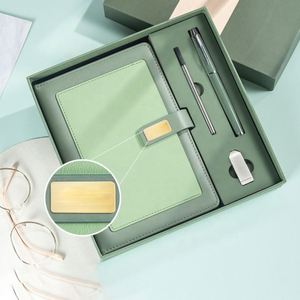 Coffret Cadeau d'Entreprise Promotionnel Vintage en PU : Carnet, Clé USB, Flacon, Stylo Rechargeable – Souvenir de Bienvenue pour le Personnel - Product Image 3