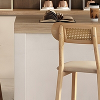 Tabouret de bar minimaliste moderne, chaise de comptoir avec cadre en bois massif et coussin rembourré pour la maison, le restaurant, le café