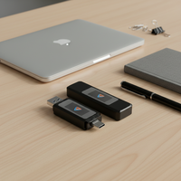 Layar TFT USB 3.0 Logam Baru 32GB/64GB/128GB/256GB/512GB Flash Drive 90MB/s Kecepatan Baca Antarmuka Ganda Tampilan Gambar Kustom Garansi 2 Tahun