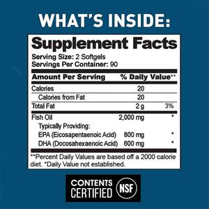 Suplementos de Aceite de Pescado Omega 3, Reducen la Presión Arterial y Mejoran la Función Cognitiva en Adultos, Cápsulas Blandas de Aceite de Pescado Omega 3 - Product Image 3