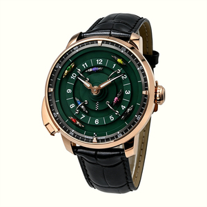 Montre mécanique automatique pour homme avec cadran rotatif 3D unique en forme de cheval de course, bracelet en cuir véritable, logo personnalisé, MOQ 10 pièces - Product Image 4