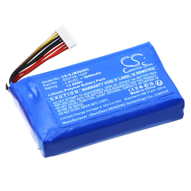Battery for DJI Mavic 2 Pro Remote Control, 623758-1S2P 3.80V 3600mAh / 13.68Wh