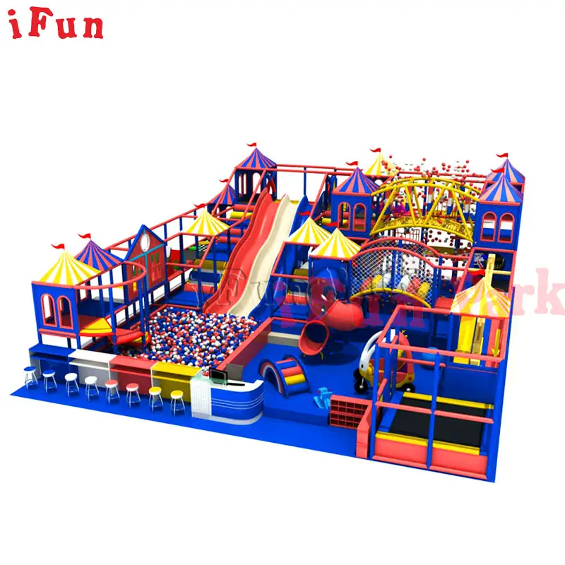 British Style Slides Ball Pool Game Zone Indoor Kids Playground Room Naughty Soft Playarea for Children