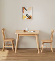Ensemble table et chaises carrées en bois massif, meubles de maison stables et adaptés aux appartements