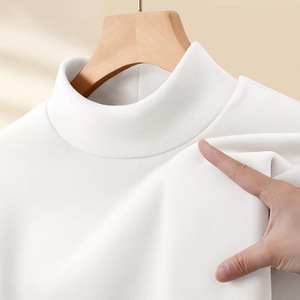 Maglia a Collo Alto in <span class=keywords><strong>Velluto</strong></span> Tedesco per <span class=keywords><strong>Uomo</strong></span>, T-shirt a Maniche Lunghe Morbida sulla Pelle, Novità Invernale Tinta Unita, Top Interno alla Moda - Product Image 1