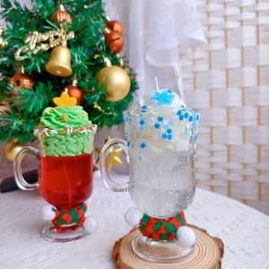 Bougie parfumée de Noël artisanale créative, flocon de neige, sapin de Noël, gobelet en verre, décoration de la maison, cadeau de fête, souvenir de fête - Product Image 3