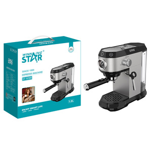 Machine à expresso Winningstar 1,0 L semi-automatique avec mousseur à lait pour usage domestique - Product Image 1