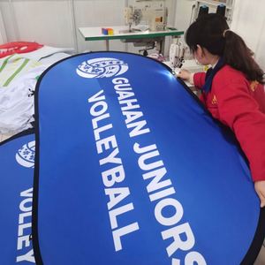 Portable Collapsible Custom Pop up a Frame <b>Banners</b> With Logo for Horizontal Oval Advertising - Product Image 2