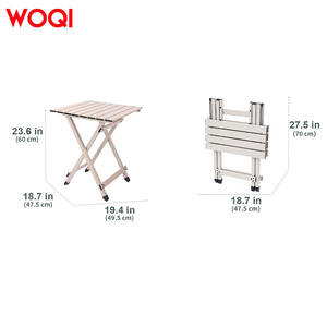 Mesa plegable para exteriores Woqi 47.5x49.5x60 cm, ligera, de aluminio, compacta, para camping, picnics y barbacoas - Product Image 5
