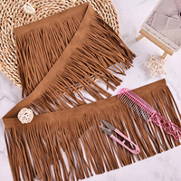 Frange en similicuir suédé double face en PU pour la couture DIY, la confection de robes, l'artisanat, les chapeaux, les sacs et la décoration de chaussures – Vente en gros