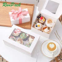 Matériau de luxe jetable avec fenêtre taille personnalisable forme papier gâteau emballage boulangerie pâtisserie donut macaron cupcake boîte