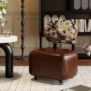 Taburete giratorio de 360 ° con 4 ruedas silenciosas-<span class=keywords><strong>Silla</strong></span> de aprendizaje multifuncional para niños/Taburete de sofá perezoso para sala de estar - Product Image 4