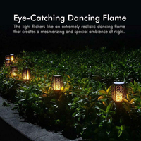 Lampe torche solaire 96 LED à effet flamme vacillante, étanche IP65, pour jardin, patio, allée, décoration extérieure