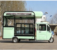 Camion de vente de nourriture mobile électrique à 3 roues en acier inoxydable résistant à la rouille, chariot de vente de nourriture mobile pour hot-dogs et glaces, chariot de vente de nourriture commercial