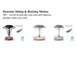 Lắc lư Phân & Ergonomic đứng ghế có thể điều chỉnh chiều cao 22.6 đến 32.5 inch không trượt cơ sở cho văn phòng thoải mái và sức khỏe - Product Image 6