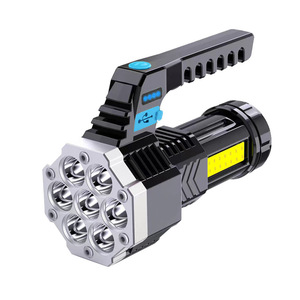 Cob Led <b>Rechargeable</b> <b>Flashlight</b> With Side Light Aluminum Alloy Hiking Outdoor Lighting - Product Image 1