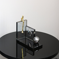 Nouveaux produits de décoration intérieure, décorations murales d'art moderne, décorations de bureau en cristal, ornement de bureau en cristal + métal de luxe