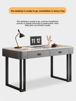 Bureau d'ordinateur Rock Board, Table de jeu e-sport, Table de coiffeuse de chambre, Table de bureau intégrée, Combinaison chaise et table de bureau, Luxe
