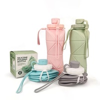 Bouteille d'eau pliable en silicone avec logo personnalisé