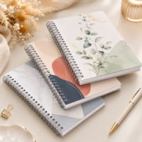 Carnet de croquis A5 noir à spirale, relié, en PP écologique, pour l'école, vente en gros, cahiers lignés imprimés avec couverture en PP