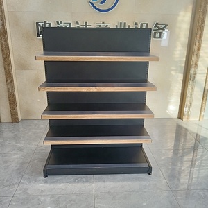 Estantes de exhibición con panel trasero plano negro de una sola cara para tiendas minoristas, estantes de supermercado en <span class=keywords><strong>venta</strong></span>, estantes para supermercados - Product Image 2
