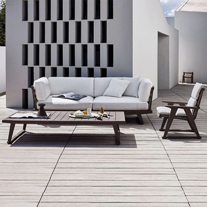 Ensemble de salon de jardin en teck pour villa, canapé d'extérieur modulable, mobilier de jardin très demandé - Product Image 4