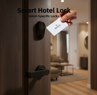 Serrure de porte RFID pour hôtel - Accès par clé/carte M1, corps en aluminium crypté, verrouillage automatique, serrure intelligente, distance de détection de 3 cm, durable et facile à utiliser