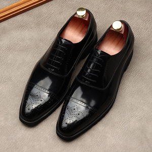 Chaussures habillées formelles pour hommes de haute qualité – Nouvelles chaussures décontractées respirantes à lacets, à bout rond et semelle épaisse, idéales pour les mariages - Product Image 6