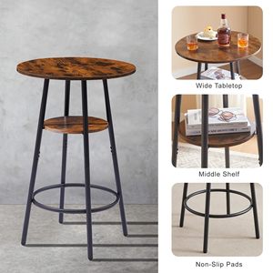Cross-border home small apartment round <b>bar</b> <b>table</b> and chair set for home coffee shop milk tea shop simple soft upholstered <b>bar</b> - Product Image 2