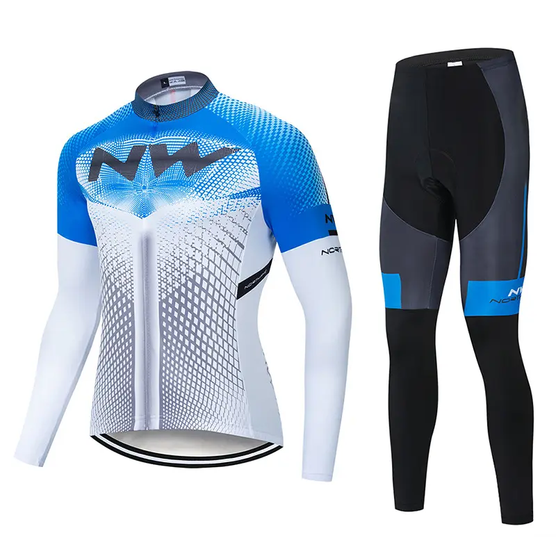 Bicycle Apparel Long Sleeve Cycling Jersey For Men Spring Autumn Warm And Breathable MTB Bike Outdoor Cycling Clothing Suits