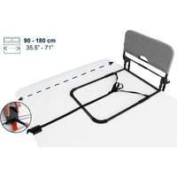 Barandilla de Cama Plegable para Adultos con Patas Ajustables, Barrera de Cama de Metal y Tela 63x103cm, Compatible con Camas de 90-180cm, KMINA K40069