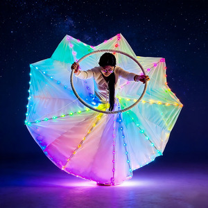 Jupe de danse lumineuse à LED - Lumières colorées rechargeables réglables pour la danse du ventre, les spectacles sur scène, les festivals et les fêtes - Product Image 1