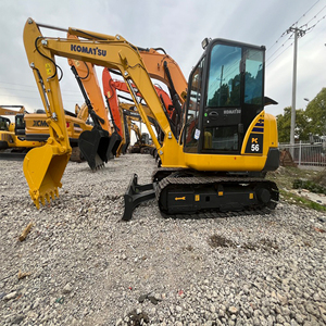 <span class=keywords><strong>Mini</strong></span>-excavatrice sur chenilles Komatsu PC56 de marque japonaise CE/EPA, 5 tonnes, moteur diesel, pompe, engrenage, utilisée avec lame, chenilles en caoutchouc et godet - Product Image 3