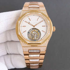 Montre mécanique de luxe à double fuseau horaire avec cristal saphir de qualité supérieure, montre automatique pour homme d'affaires, Pateks - Product Image 6