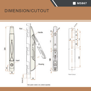 Rittal 内阁系统杠杆把手锁 - Product Image 5