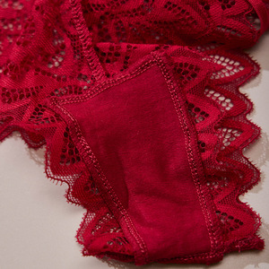 Mutandine in Pizzo di Cotone per Donne, Biancheria Intima Sexy Trasparente a Vita Bassa, Traspirante e Antibatterica, Slip Floreali, Lingerie Sottile - Product Image 4