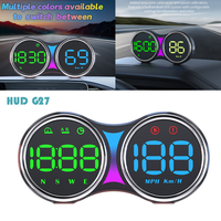 Nouvel affichage tête haute numérique GPS 2 jauges G27 Plug and Play avec compteur de vitesse LED, horloge de tableau de bord et temps de conduite pour voiture