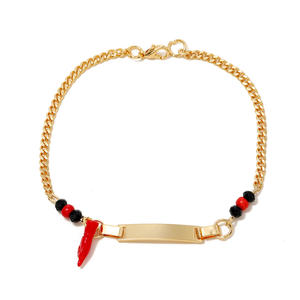 Pulsera Azabache Personalizada para Mujer, Chapada en Oro, con Nombre Grabado - Product Image 2