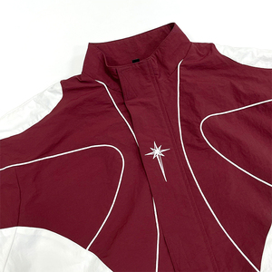 Jaket Windbreaker Kanvas Poliester/Katun Custom dengan Patchwork Cetak, Streetwear Musim Dingin, Model Longgar, 100 Gram - Product Image 3