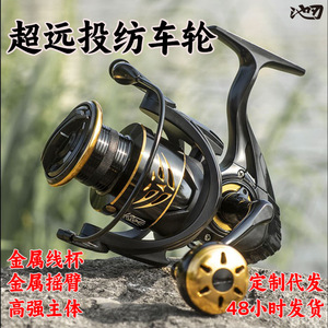 Pond Blade Metal Spinning Reel Right Hand Casting Lure Reel For Reservoir <b>Fishing</b> With Gold accents And Durable Build - Product Image 4
