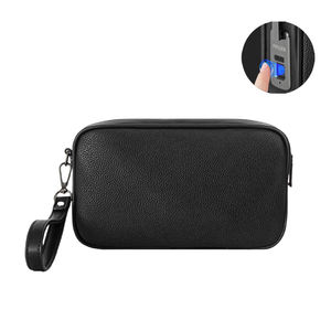 PU impermeable Huella digital Bloqueo Hombres Bolso Antirrobo Cartera de cuero genuino Vaca Ocultar Bolso de mano de negocios - Product Image 3