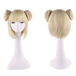 Perruque de méchant Anime à la mode avec des petits pains désordonnés et des cheveux striés dorés perruque synthétique Cosplay - Product Image 1