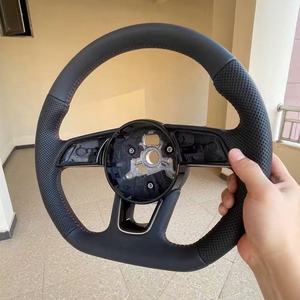 Volant sport en cuir noir personnalisé pour <span class=keywords><strong>Audi</strong></span> <span class=keywords><strong>S6</strong></span> S7 A3 8V A4 B8 B9 A5 A6 C7 C8 A7 Q3 Q5 Q7 S3 S8 R8 Accessoires de voiture - Product Image 1