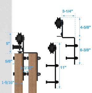 ชุดอุปกรณ์ประตูบานเลื่อนเดี่ยวสไตล์โมเดิร์น WEKIS ผลิตจากเหล็กและทองเหลือง ทนทาน กันเสียง ผิวสัมผัสแบบซาติน สีดำ ขายส่ง - Product Image 2