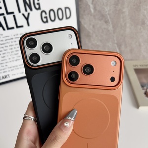 Étui pour <span class=keywords><strong>iPhone</strong></span> Air 17 16 15 Plus 14 <span class=keywords><strong>13</strong></span> 11 <span class=keywords><strong>Pro</strong></span> Max, style métallique plaqué, finition mate, magnétique, PC, compatible avec la charge sans fil - Product Image 3