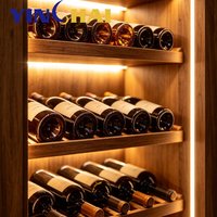 YINGHAI Armoire à vin à température constante à double zone personnalisée en acier inoxydable avec éclairage LED pour la maison, la villa, le bar, l'hôtel