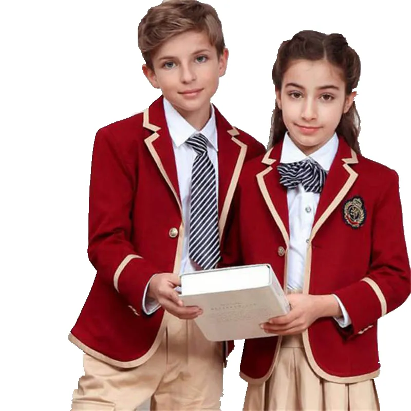 Kustom gaya Inggris pakaian sekolah anak-anak 100% katun seragam sekolah dasar anak-anak tenun Korea SMA gadis seragam