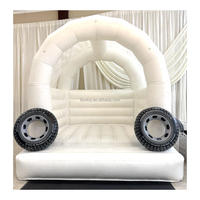 Castillo Inflable Combinado Pastel Bounce con Piscina de Pelotas y Tobogán, Casa Inflable de PVC, Trampolín para Niños